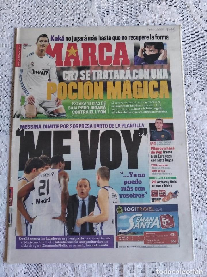 Collezionismo di Riviste e Giornali: MARCA. A&Ntilde;O LXXII. N&ordm; 24.657. MARZO 2011. CR7 SE TRATAR&Aacute; CON UNA POCI&Oacute;N M&Aacute;GICA. LEER ART&Iacute;CULOS.