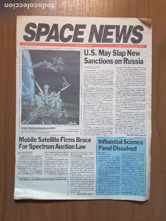Colecionismo de Revistas e Jornais: Space News Vol. 4, No 27. Noticias del espacio. En ingl&eacute;s.