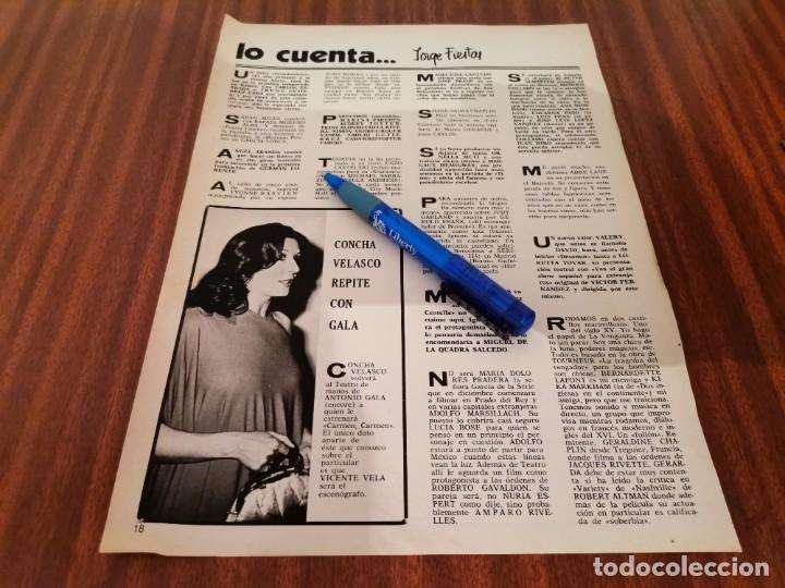 Coleccionismo de revistas y peri&oacute;dicos: CONCHA VELASCO RECORTE REVISTA 1975