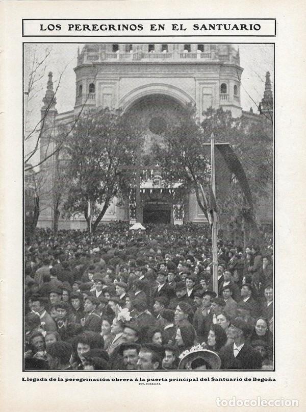 Sammeln von Zeitschriften und Zeitungen: 1908 HOJAS REVISTA BILBAO PEREGRINACI&Oacute;N OBRERA EN LA PUERTA DEL SANTUARIO DE BEGO&Ntilde;A