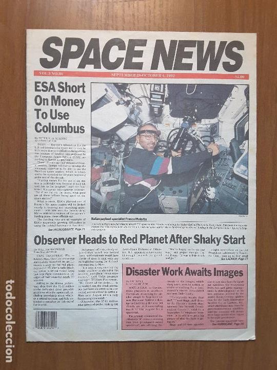 Colecionismo de Revistas e Jornais: Space News Vol. 3, No 36. Noticias del espacio. En ingl&eacute;s.