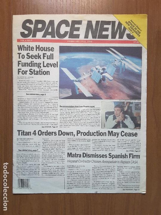 Collezionismo di Riviste e Giornali: Space News Vol. 4, No 7. Noticias del espacio. En ingl&eacute;s.