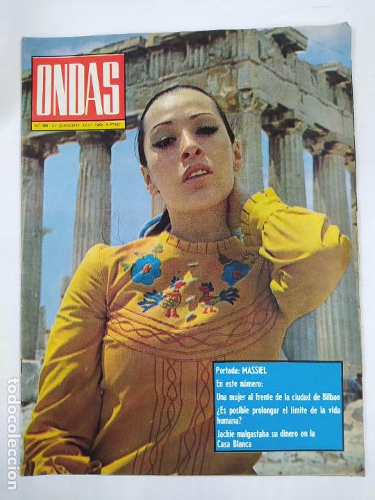 Coleccionismo de Revistas y Peri&oacute;dicos: REVISTA ONDAS N&ordm; 399. JULIO 1969. PORTADA MASSIEL. TDKR74