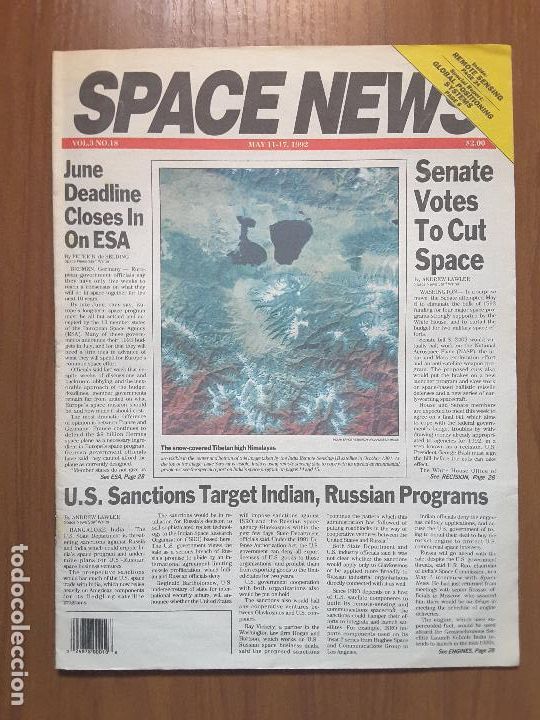 Coleccionismo de revistas y peri&oacute;dicos: Space News Vol. 3, No 18. Noticias del espacio. En ingl&eacute;s.