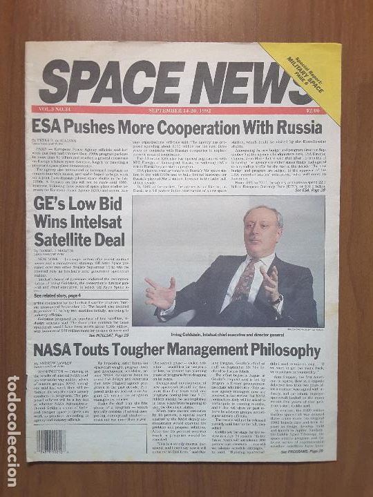 Collection Magazines and Newspapers: Space News Vol. 3, No 34. Noticias del espacio. En ingl&eacute;s.