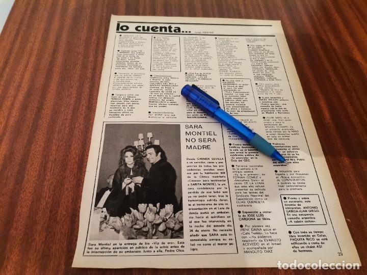 Coleccionismo de revistas y peri&oacute;dicos: SARA MONTIEL NO SER&Aacute; MADRE RECORTE REVISTA 1975