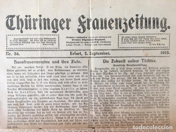 Collezionismo di Riviste e Giornali: HOJA PERI&Oacute;DICO ALEM&Aacute;N 1915 - TH&Uuml;RINGER FRAUENZEITUNG - ERFURT (TURINGIA) N&Uacute;MERO 34
