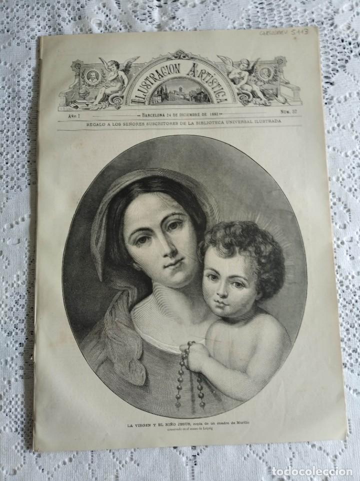 Coleccionismo de revistas y peri&oacute;dicos: LA ILUSTRACI&Oacute;N ART&Iacute;STICA. A&Ntilde;O 1882. N&ordm; 52. LA NOCHEBUENA (CUADRO). LA VIRGEN Y EL NI&Ntilde;O JES&Uacute;S....LEER