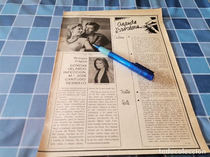 Coleccionismo de revistas y peri&oacute;dicos: CONCHA VELASCO, MARIA JOS&Eacute; CANTUDO RECORTE REVISTA 1975