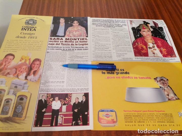 Coleccionismo de revistas y peri&oacute;dicos: SARA MONTIEL RECORTE REVISTA 2 PAGINAS 2002