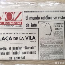 Coleccionismo de Revistas y Periódicos: LA VOZ DE BADALONA- N 42- 10 OCTUBRE 1958. Lote 341556528