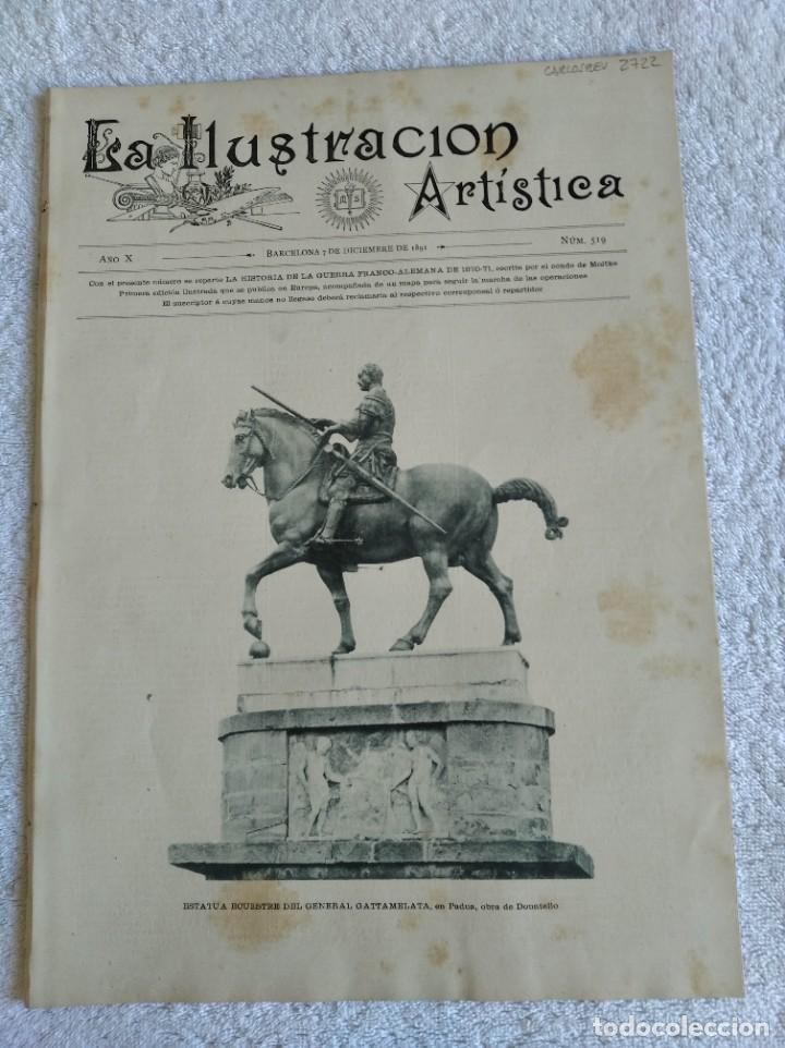 Coleccionismo de Revistas y Peri&oacute;dicos: LA ILUSTRACI&Oacute;N ART&Iacute;STICA. A&Ntilde;O 1891. N&ordm; 519. BONN. SALAMANCA. DOCTOR DON ANDR&Eacute;S LAMAS. ESTATUA DE EUS