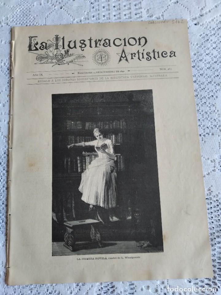 Collezionismo di Riviste e Giornali: LA ILUSTRACI&Oacute;N ART&Iacute;STICA. A&Ntilde;O 1890. N&ordm; 465. MOVIMIENTO LITERARIO. DE M&Aacute;LAGA A GRANADA. VENECIA..LEER