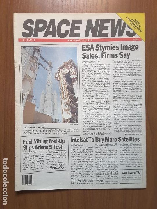 Collection Magazines and Newspapers: Space News Vol. 2, No 44. Noticias del espacio. En ingl&eacute;s.