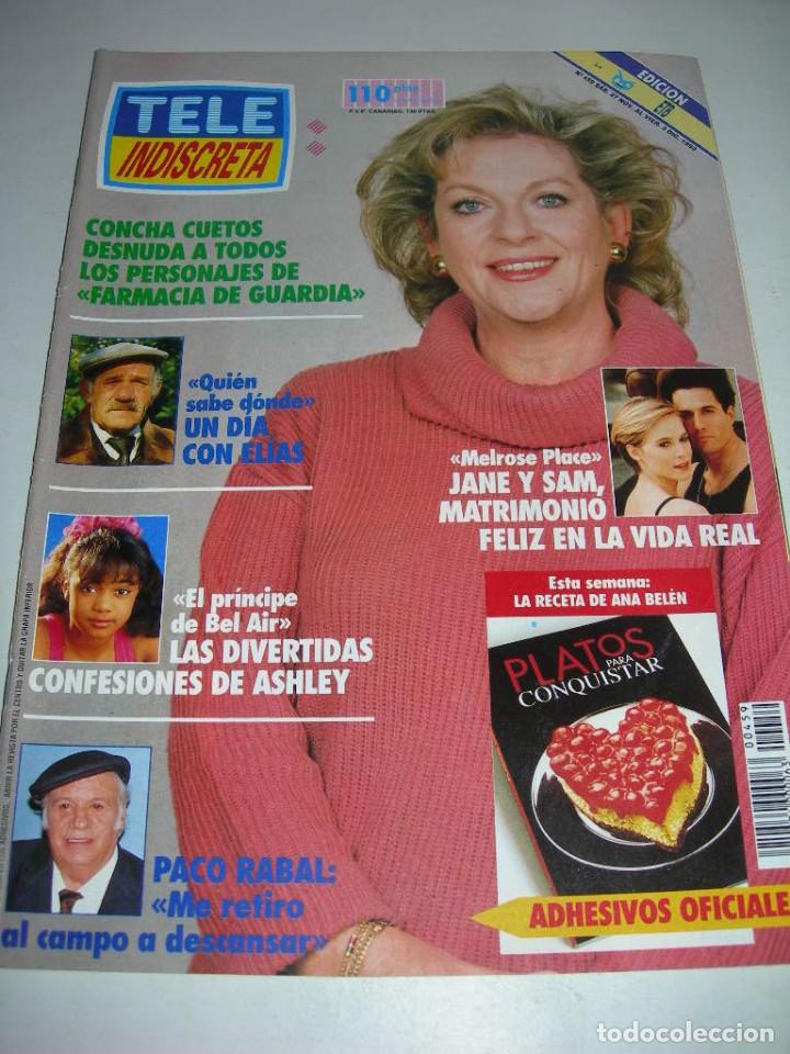 Coleccionismo de revistas y peri&oacute;dicos: REVISTA TELE INDISCRETA N&ordm; 459 DE 1993 - UN DOS TRES NATALIA ESTRADA - TELEINDISCRETA -