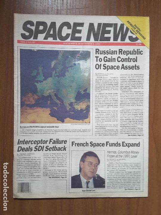 Coleccionismo de revistas y peri&oacute;dicos: Space News Vol. 2, No 33. Noticias del espacio. En ingl&eacute;s.