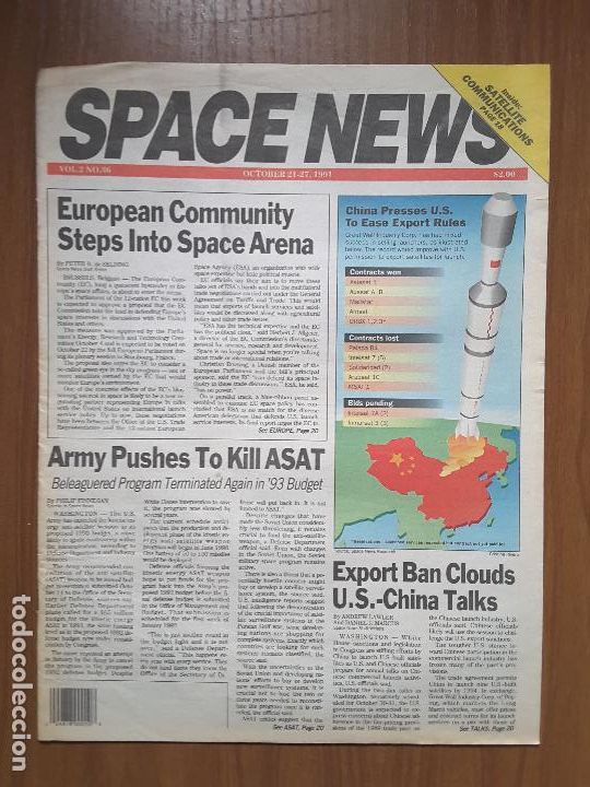 Coleccionismo de revistas y peri&oacute;dicos: Space News Vol. 2, No 36. Noticias del espacio. En ingl&eacute;s.