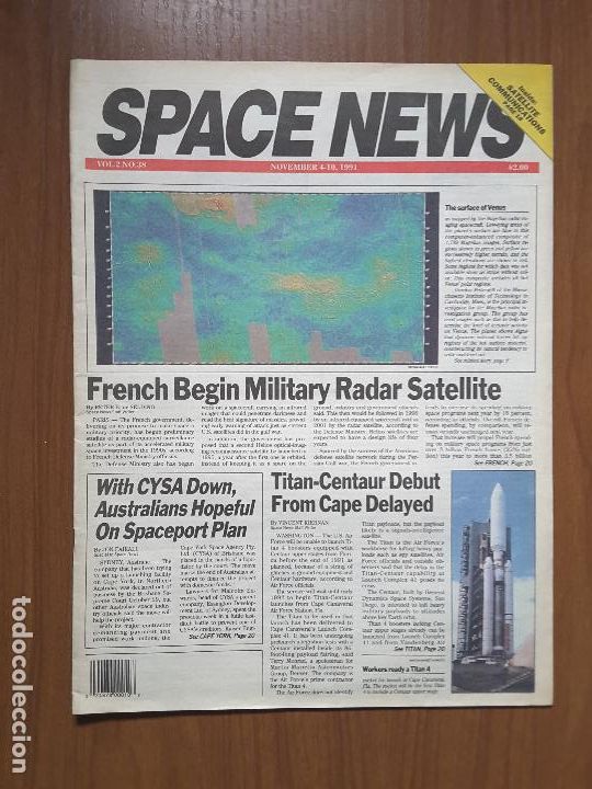 Coleccionismo de revistas y peri&oacute;dicos: Space News Vol. 2, No 38. Noticias del espacio. En ingl&eacute;s.