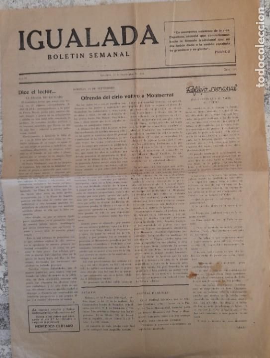 Collectionnisme de Revues et Journaux: 1945 &rdquo;IGUALADA&rdquo; BOLET&Iacute;N SEMANAL 15 DE SEPTIEMBRE M&Aacute;S FUERTE QUE EL AMOR: EL FUTBOL N&ordm;194