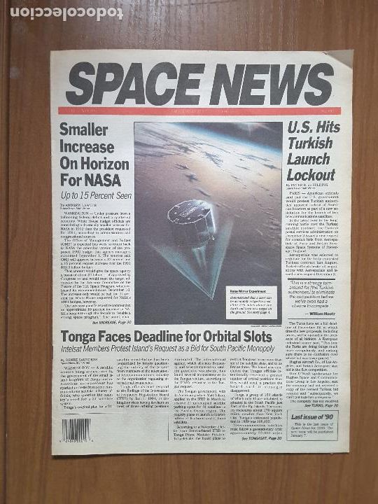 Coleccionismo de revistas y peri&oacute;dicos: Space News Vol. 1, No 49. Noticias del espacio. En ingl&eacute;s.