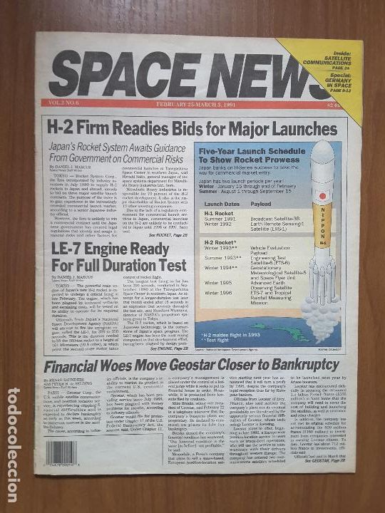 Coleccionismo de revistas y peri&oacute;dicos: Space News Vol. 2, No 6. Noticias del espacio. En ingl&eacute;s.