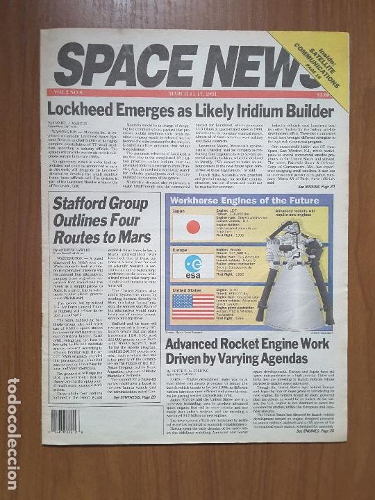 Coleccionismo de revistas y peri&oacute;dicos: Space News Vol. 2, No 8. Noticias del espacio. En ingl&eacute;s.