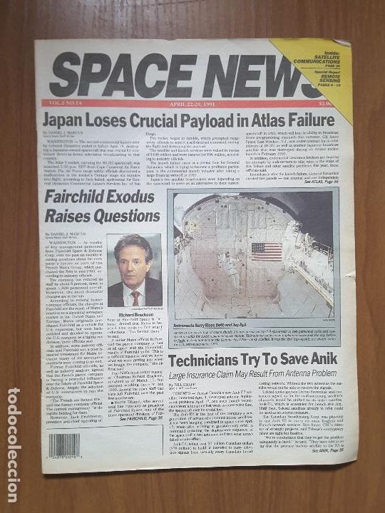Coleccionismo de revistas y peri&oacute;dicos: Space News Vol. 2, No 14. Noticias del espacio. En ingl&eacute;s.