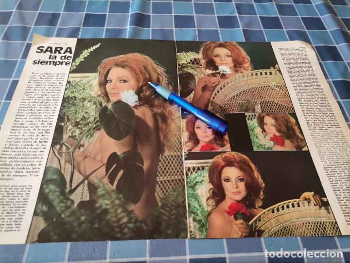Coleccionismo de revistas y peri&oacute;dicos: SARA MONTIEL RECORTE REVISTA 4 PAGINAS 1975