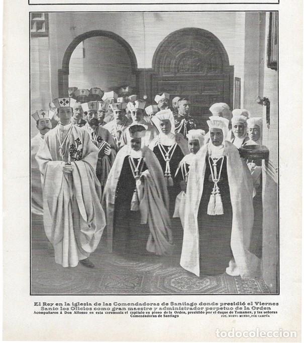 Sammeln von Zeitschriften und Zeitungen: 1908 HOJA REVISTA REY ALFONSO XIII IGLESIA COMENDADORAS DE SANTIAGO GRAN MAESTRE ORDENES MILITARES