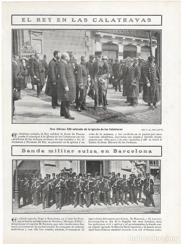 Coleccionismo de revistas y peri&oacute;dicos: 1908 HOJA REVISTA BARCELONA BANDA DE M&Uacute;SICA MILITAR SUIZA DE GINEBRA 'MUSIQUE D'ELITE'