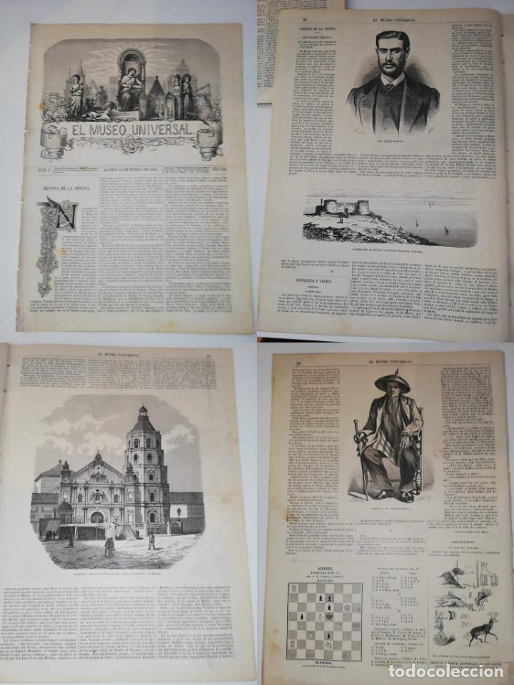 Colecionismo de Revistas e Jornais: EL MUSEO UNIVERSAL N&ordm; 3 A&Ntilde;O XII, 18 ENERO 1868. GRABADOS: Ferm&iacute;n Peralta, Castillo Santa Catalina