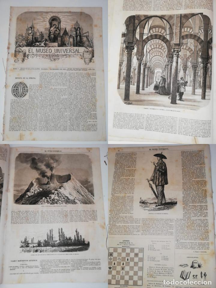 Colecionismo de Revistas e Jornais: EL MUSEO UNIVERSAL N&ordm; 5 A&Ntilde;O XII, 1 FEBRERO 1868. GRABADOS: Mezquita de C&oacute;rdoba, Vesubio en Erupci&oacute;n,
