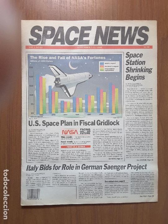 Coleccionismo de revistas y peri&oacute;dicos: Space News Vol. 1, No 43. Noticias del espacio. En ingl&eacute;s.