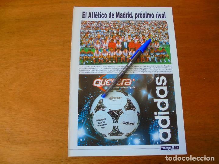 Coleccionismo de revistas y peri&oacute;dicos: CLIPPING DE 1994: ATL&Eacute;TICO DE MADRID, CON JES&Uacute;S GIL / PUBLICIDAD ADIDAS BAL&Oacute;N QUESTRA (MUNDIAL 94)