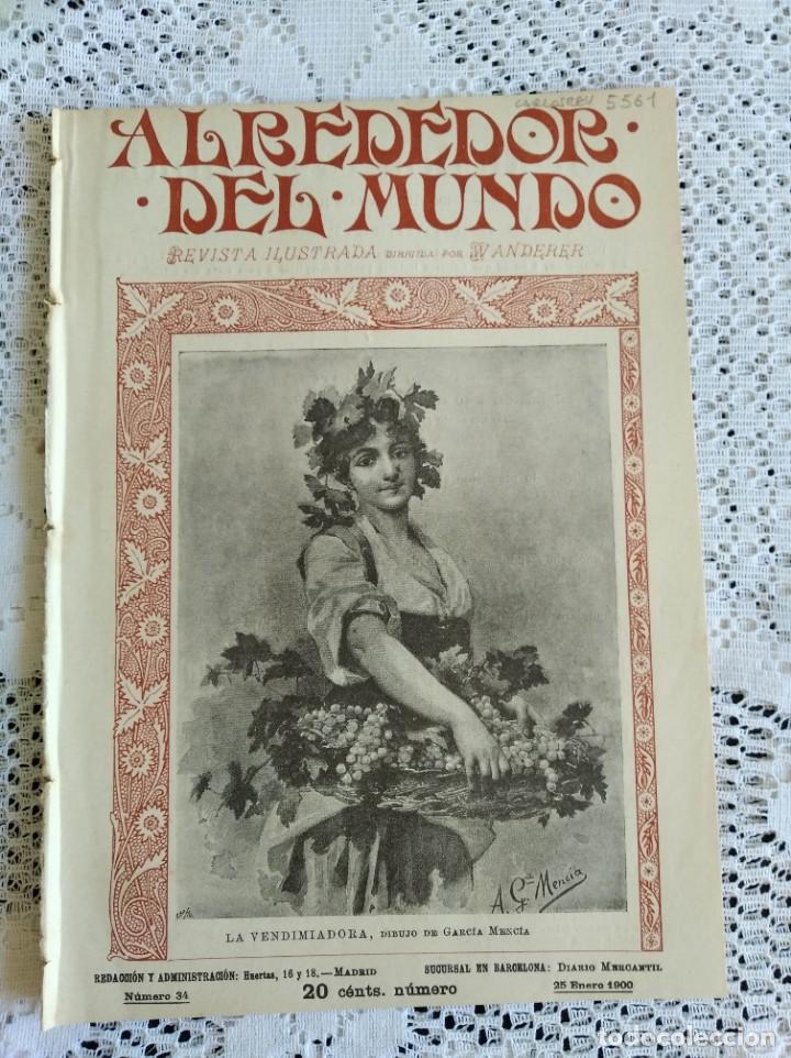 Sammeln von Zeitschriften und Zeitungen: ALREDEDOR DEL MUNDO. A&Ntilde;O 1900. N&ordm; 34. CONSTRUCCIONES ESPA&Ntilde;OLAS IMPRESIONISTAS. LOS ORANGUTANES..LEER
