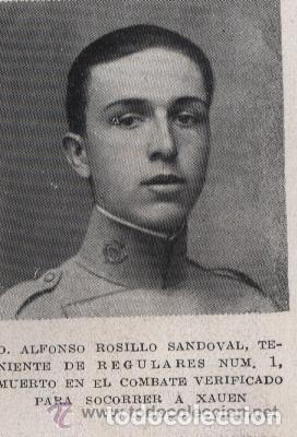 Coleccionismo de revistas y peri&oacute;dicos: D. Alfonso Rosillo Sandoval, teniente de Regulares, muerto en Xauen - 1924