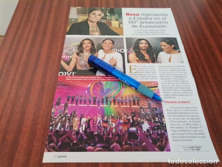 Coleccionismo de Revistas y Peri&oacute;dicos: CANTANTE ROSA L&Oacute;PEZ 60 ANIVERSARIO DE EUROVISION RECORTE REVISTA 2015