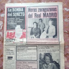 Coleccionismo de Revistas y Periódicos: OCASIÓN PERIÓDICO REVISTA ARAGÓN EXPRES 21 OCTUBRE 1972 HORAS ZARAGOZANAS DEL REAL MADRID. Lote 342838418
