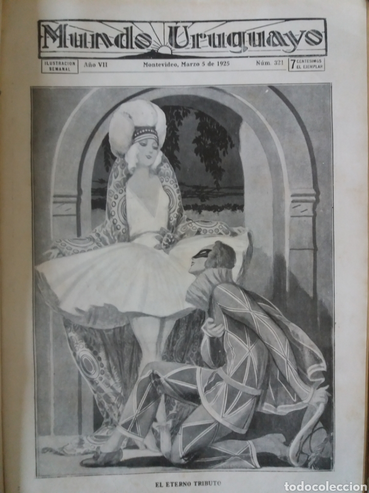 Coleccionismo de Revistas y Peri&oacute;dicos: REVISTA Mundo Uruguayo 321 Carnaval Ciclismo Campeonato 1925