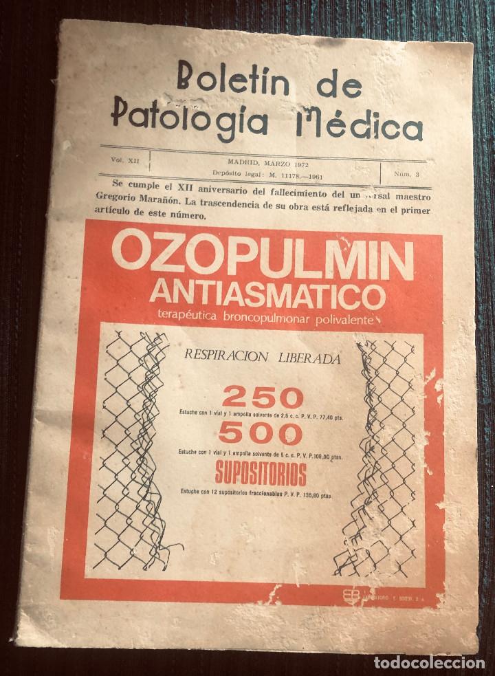 Collection Magazines and Newspapers: 'Bolet&iacute;n de Patolog&iacute;a M&eacute;dica', Vol. XII - N&ordm; 3. Marzo 1972. Revista de medicina y farmacia.