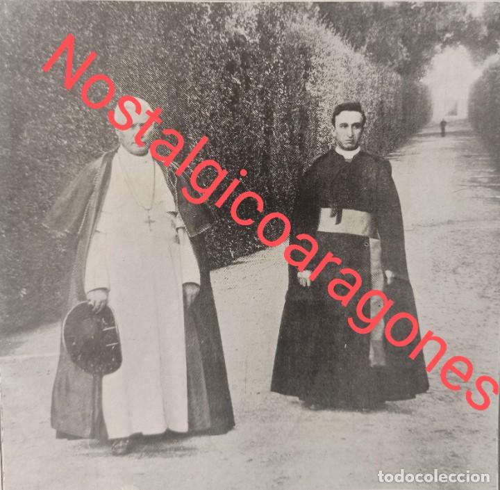 Collezionismo di Riviste e Giornali: Papa P&iacute;o XII con Monse&ntilde;or Piscina jardines Vaticanos Foto Revista 191X