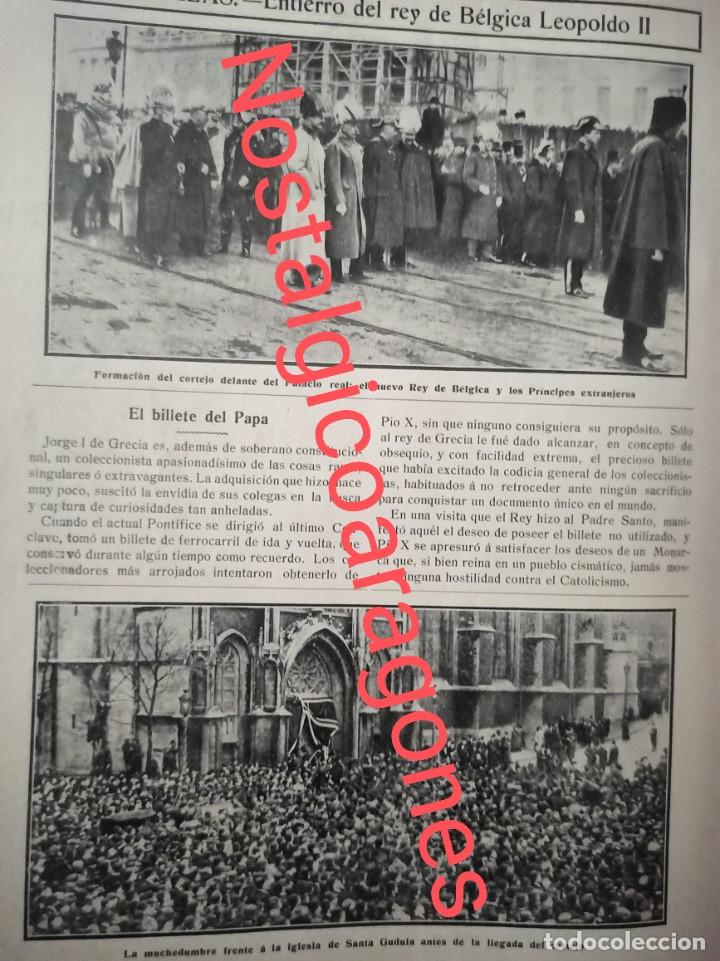 Collectionnisme de Revues et Journaux: Entierro Bruselas rey de B&eacute;lgica Leopoldo II Foto Revista 191X