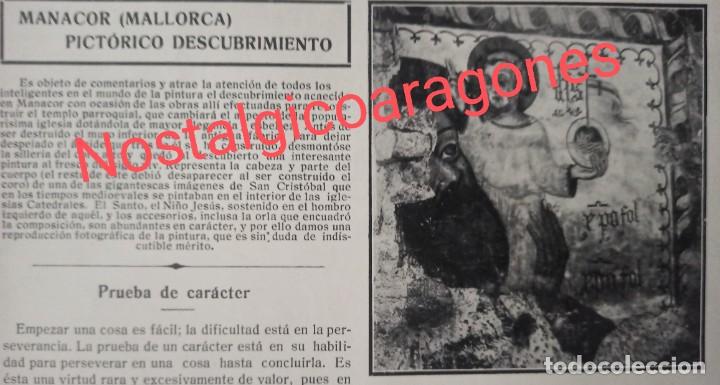 Sammeln von Zeitschriften und Zeitungen: Manacor descubrimiento pict&oacute;rico foto revista 191X