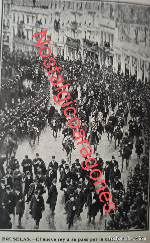 Collectionnisme de Revues et Journaux: Bruselas B&eacute;lgica nuevo rey Alberto I foto revista 191X