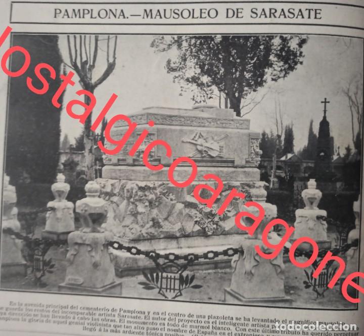 Collectionnisme de Revues et Journaux: Pamplona Mausoleo Sarasate foto revista 191X