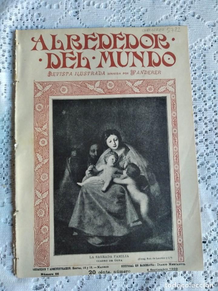 Collectionnisme de Revues et Journaux: ALREDEDOR DEL MUNDO. A&Ntilde;O 1900. N&ordm; 66. &Aacute;RBOLES EN MINIATURA. EL TREN VELOC&Iacute;PEDO. DIOSES Y ANIMA..LEER