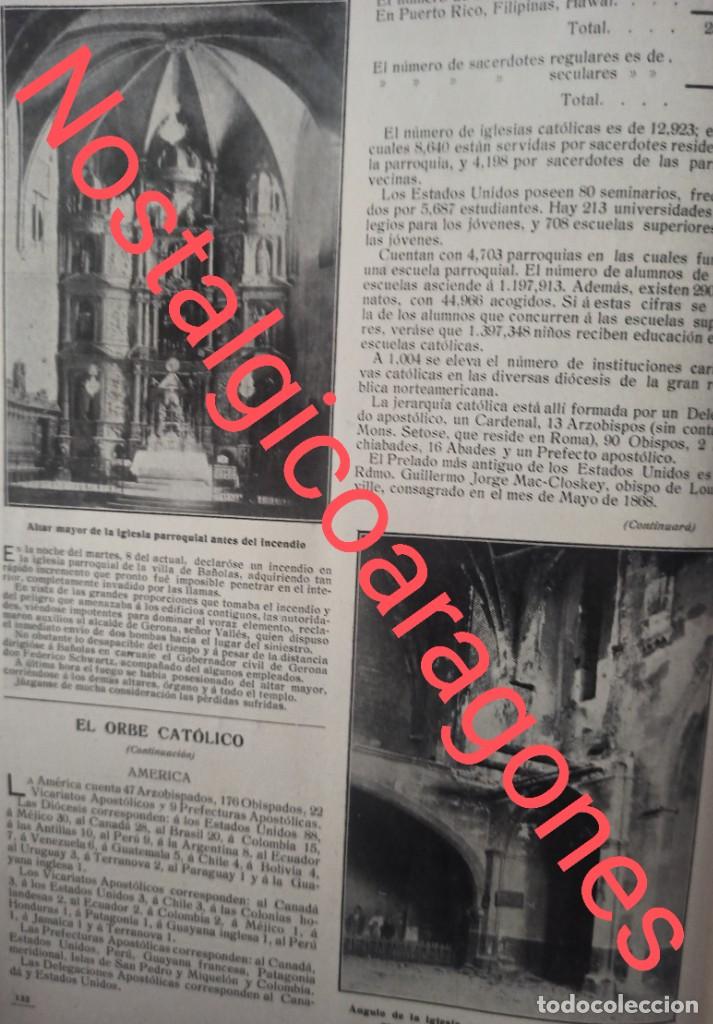 Collezionismo di Riviste e Giornali: Ba&ntilde;olas Gerona incendio iglesia parroquial foto revista 191X