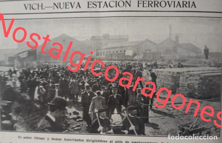 Colecionismo de Revistas e Jornais: Vich Gerona primera piedra estaci&oacute;n ferroviaria ferrocarril foto revista 191X
