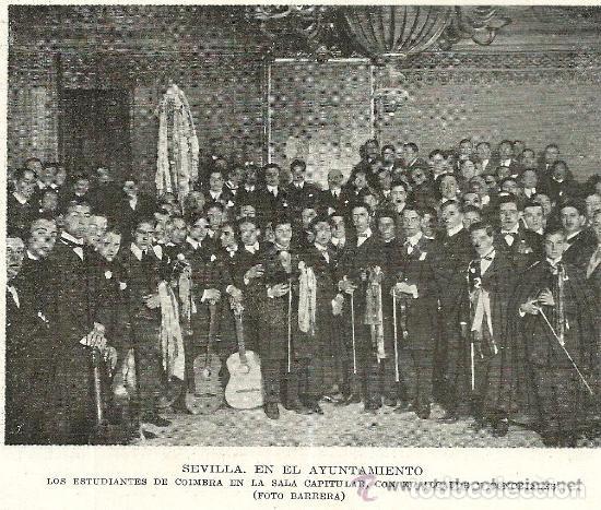 Sammeln von Zeitschriften und Zeitungen: * SEVILLA * &iquest; TUNA ? * Estudiantes de Coimbra en la sala Capitular del Ayuntamiento - 1925