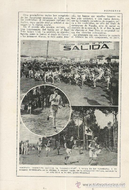 Coleccionismo de Revistas y Peri&oacute;dicos: * DEPORTES * Cazadores de oso en Tineo, cross- country en Barcelona; esgrima; f&uacute;tbol - 1925